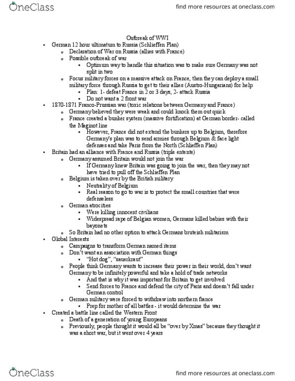 HIST 102 Lecture Notes - Lecture 1: Sauerkraut, Hot Dog thumbnail