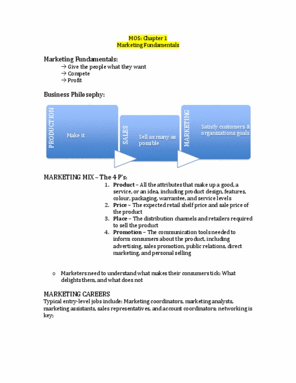 Management and Organizational Studies 1021A/B Lecture Notes - Customer Relationship Management, Engagement Marketing, Marketing thumbnail