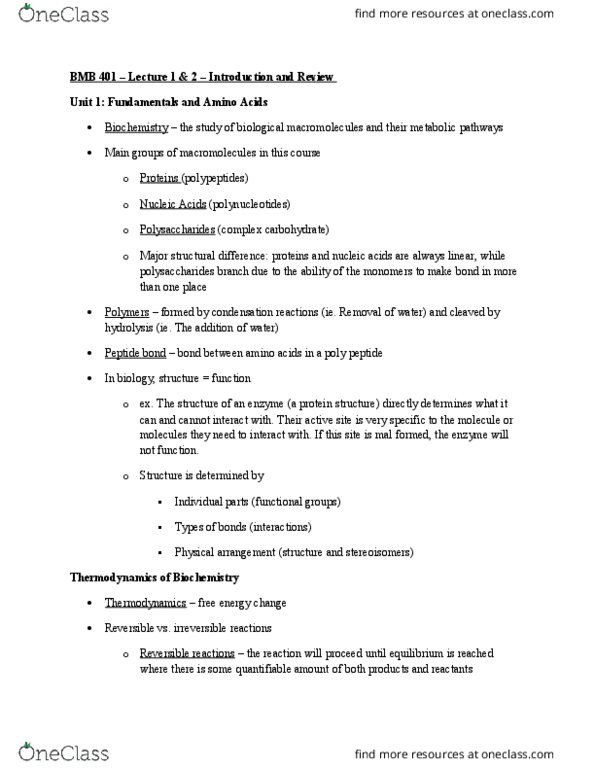 B M B 401 Lecture 2: BMB 401 - Lecture 1 & 2 - Introduction and Review thumbnail