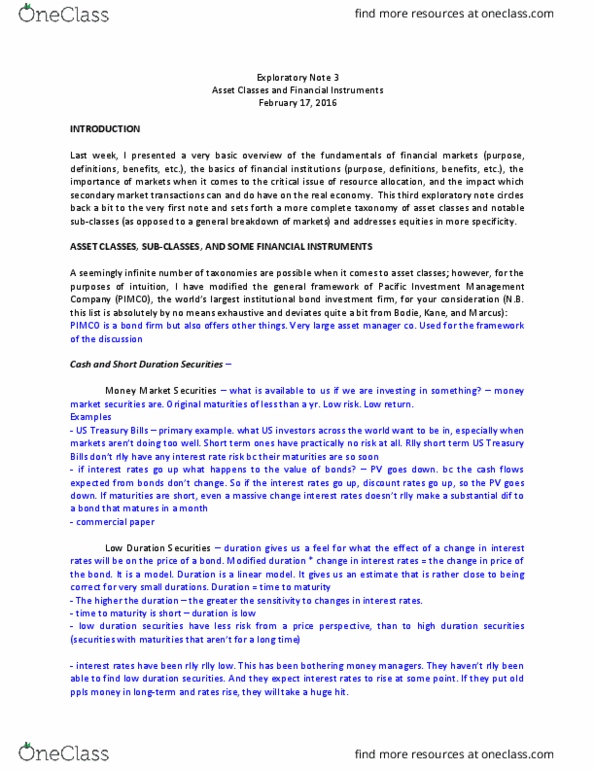 FINC314 Lecture Notes - Lecture 2: Pimco, United States Treasury Security, Interest Rate Risk thumbnail