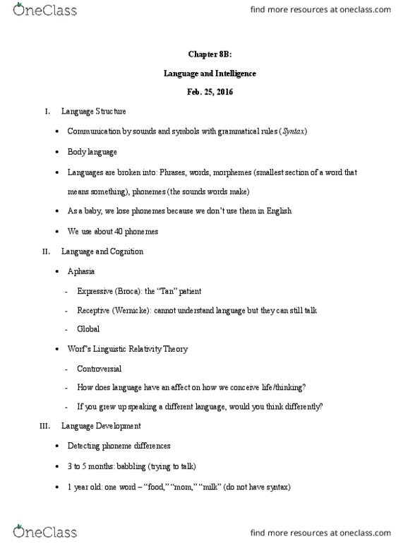 PY 101 Lecture Notes - Lecture 11: Phonics, Whole Language, Phoneme thumbnail