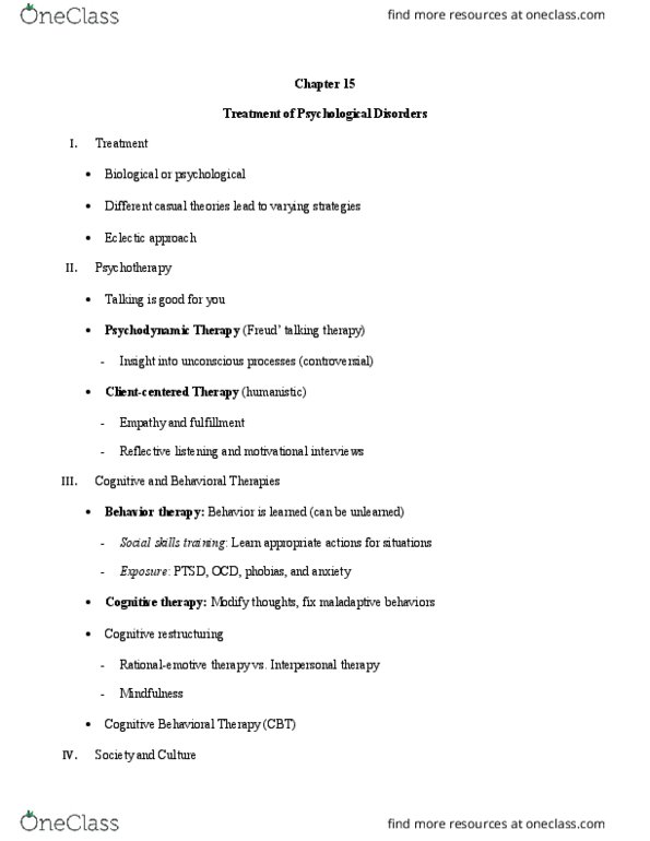 PY 101 Lecture Notes - Lecture 21: Deep Brain Stimulation, Cognitive Behavioral Therapy, Transcranial Magnetic Stimulation thumbnail