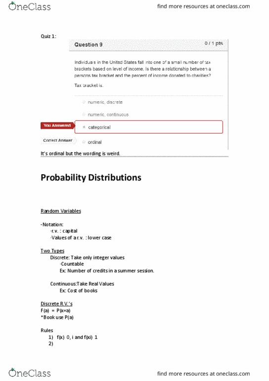 STATS 67 Lecture Notes - Lecture 4: Probability Mass Function, Probability Density Function, Bernoulli Trial thumbnail