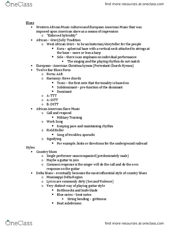 MSC HST 5 Lecture Notes - Lecture 4: June Carter Cash, Maybelle Carter, Sara Carter thumbnail