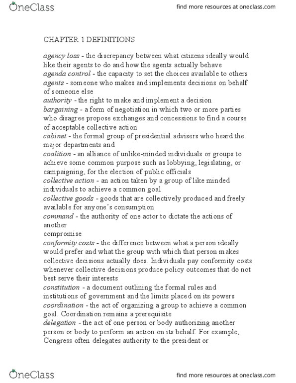 POL SCI 40 Lecture Notes - Lecture 19: Supremacy Clause, Vote Trading, Direct Democracy thumbnail