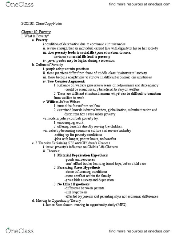 SOCI201 Lecture Notes - Lecture 1: Deindustrialization, Null Hypothesis thumbnail