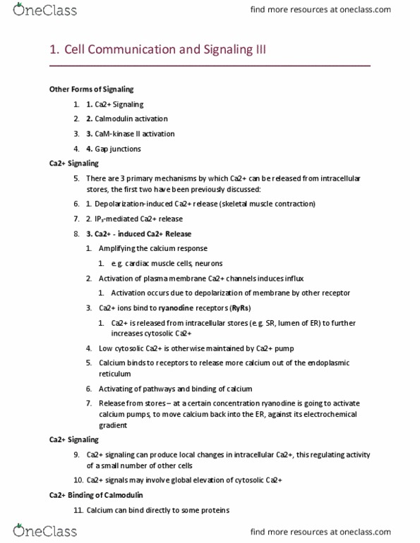 BIO 3153 Lecture Notes - Lecture 19: Adenylyl Cyclase, Membrane Transport Protein, Ryanodine thumbnail