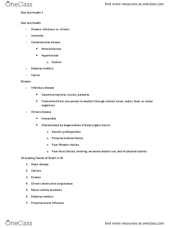 FDNS 2100 Lecture Notes - Lecture 10: Obstructive Lung Disease, Chronic Liver Disease, High-Density Lipoprotein thumbnail