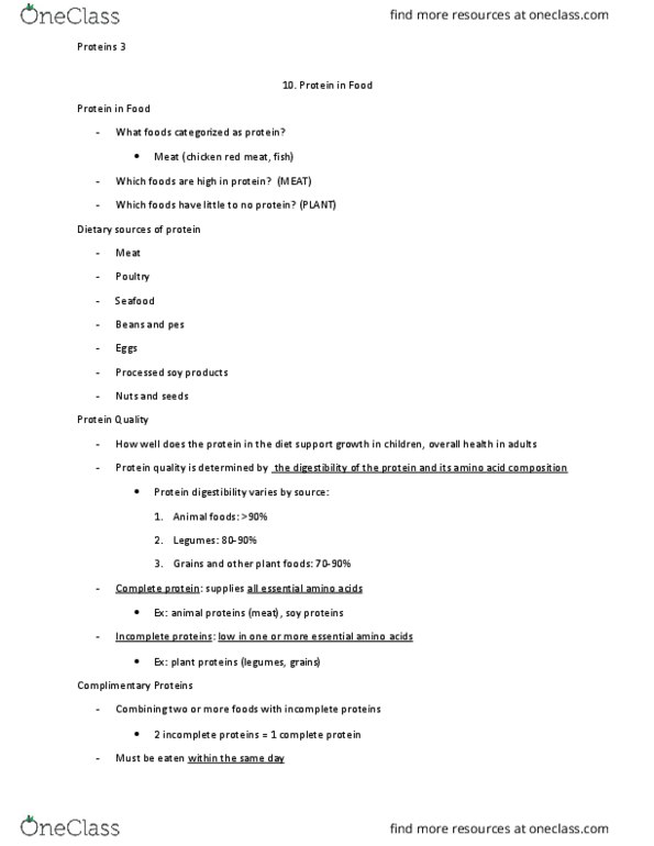 FDNS 2100 Lecture Notes - Lecture 9: High-Protein Diet, Soy Milk, Protein Quality thumbnail