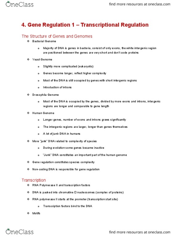 BCH 4300 Lecture Notes - Lecture 4: Rna Polymerase Ii, Intergenic Region, Tata Box thumbnail