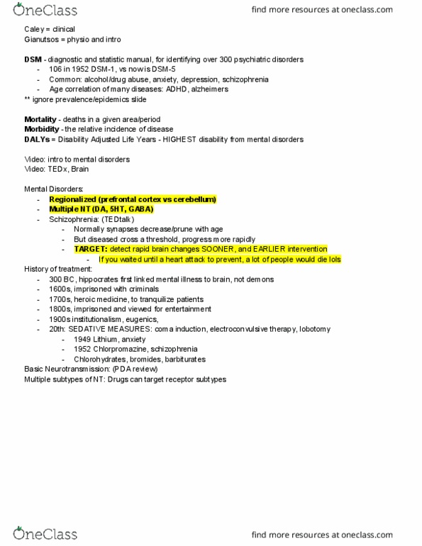 PHRX 4040 Lecture Notes - Lecture 1: Prefrontal Cortex, Dsm-5, Cyclic Adenosine Monophosphate thumbnail