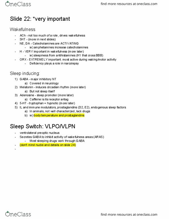 PHRX 4040 Lecture Notes - Lecture 3: Ventrolateral Preoptic Nucleus, Dual Role, Prostaglandin thumbnail