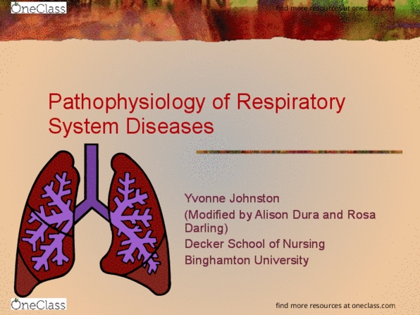 NURS 351 Lecture Notes - Lecture 4: Obstructive Lung Disease, Restrictive Lung Disease, Pulmonary Pleurae thumbnail
