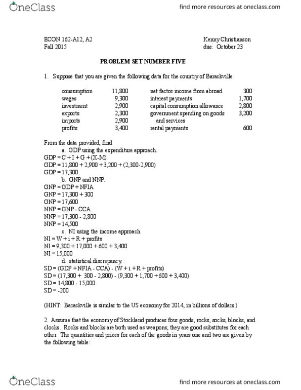 ECON 162 Lecture Notes - Lecture 5: Genuine Progress Indicator, Environmental Health thumbnail