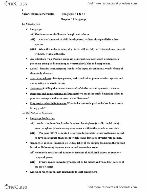 PSYC 423 Lecture Notes - Lecture 7: Vocal Tract, Lateral Sulcus, Subcategorization thumbnail