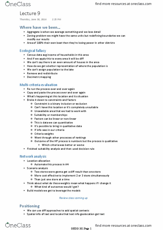 GEOG381 Lecture Notes - Lecture 9: Glonass, Trilateration, Ecological Fallacy thumbnail