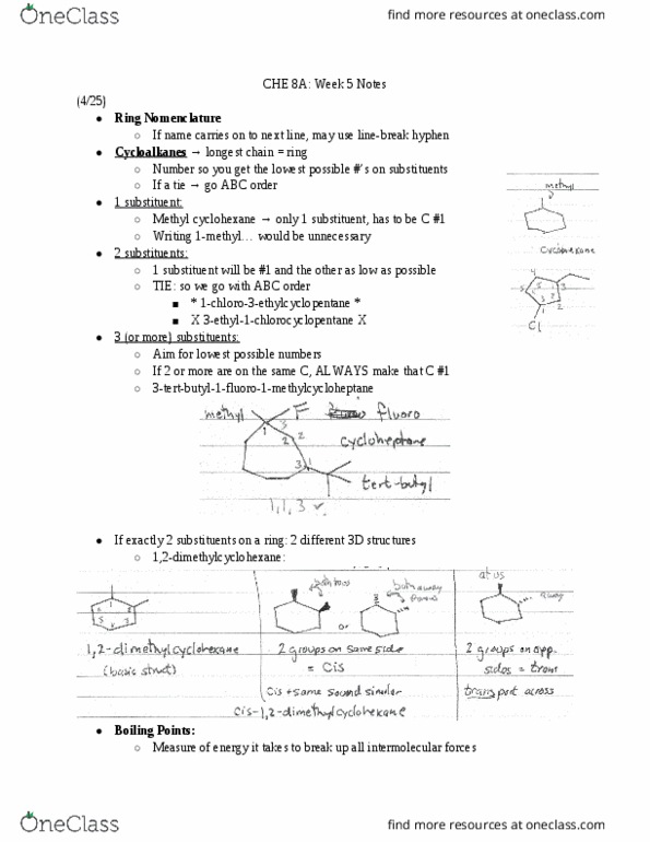 CHE 8A Lecture Notes - Lecture 5: Intermolecular Force, London Dispersion Force, Substituent thumbnail