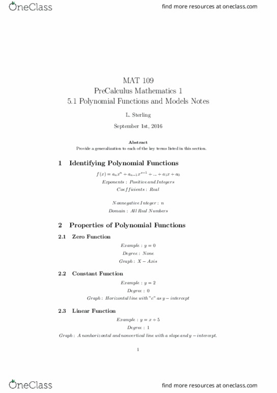 MAT 109 Lecture Notes - Lecture 8: Sign (Mathematics), Real Number, Even And Odd Functions thumbnail