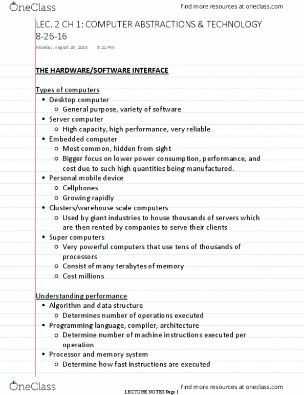 CSCE 2214 Lecture Notes - Lecture 2: Desktop Computer, Embedded System, Programming Language thumbnail