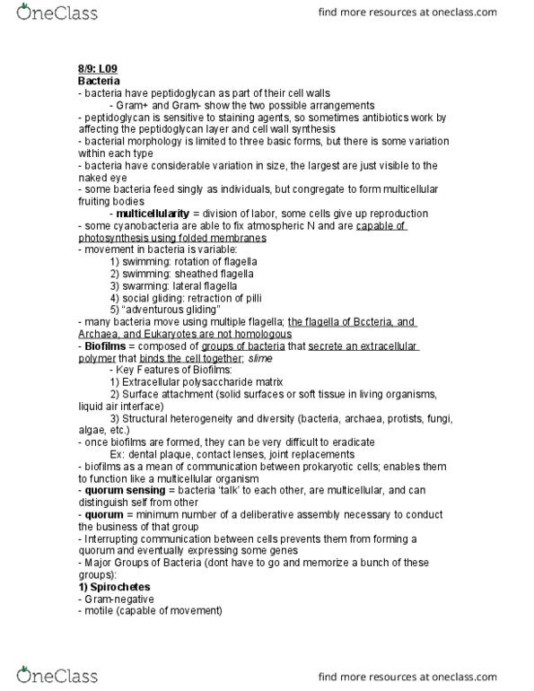 BIS 2C Lecture Notes - Lecture 9: Intracellular Parasite, Sexually Transmitted Infection, Quorum Sensing thumbnail