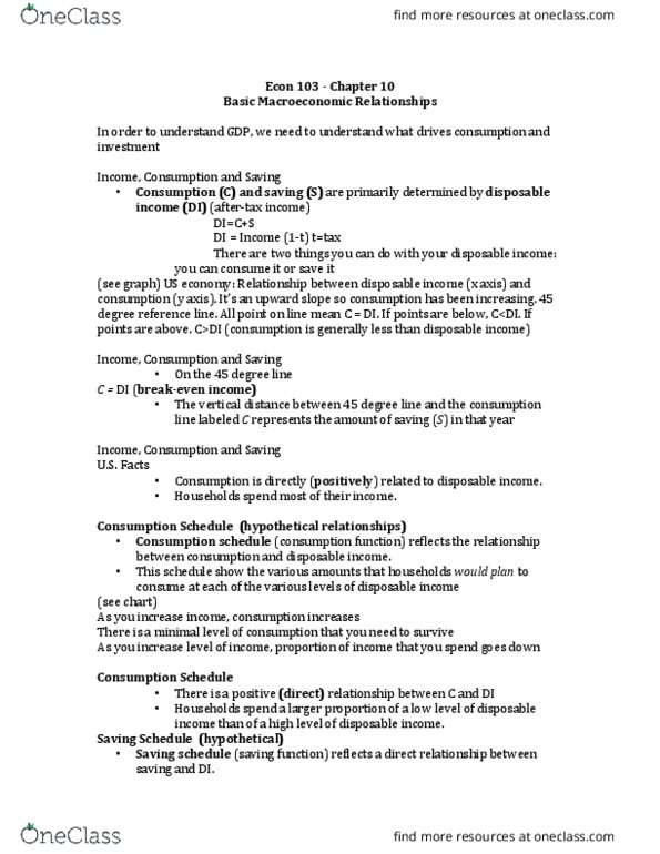 ECON103 Lecture Notes - Lecture 4: Real Interest Rate, Disposable And Discretionary Income, Household Debt thumbnail