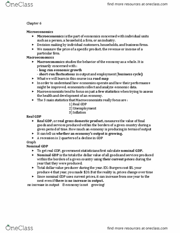 ECON103 Lecture Notes - Lecture 1: Business Cycle, Longrun, Decision-Making thumbnail