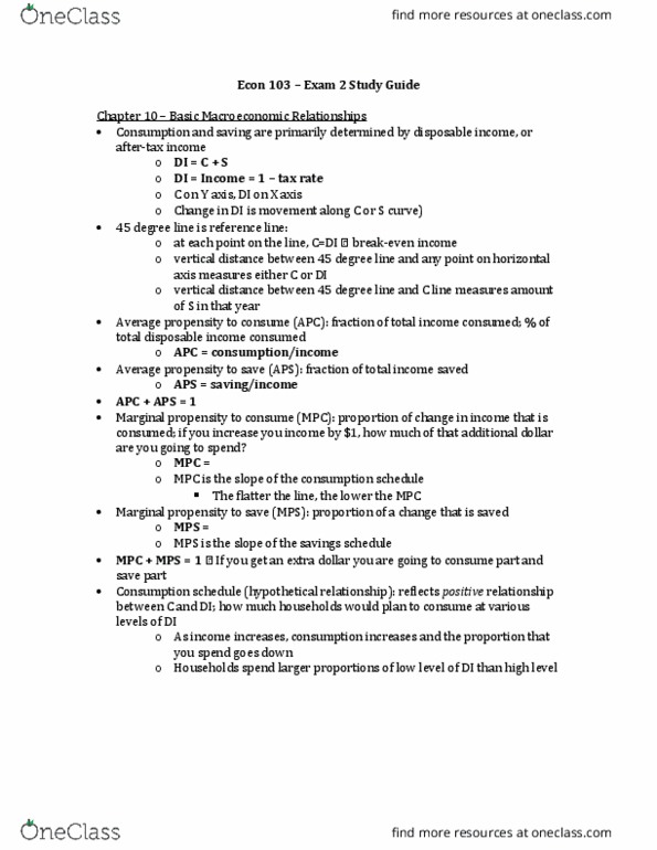 ECON103 Lecture Notes - Lecture 9: Real Interest Rate, Demand Curve, Technological Change thumbnail