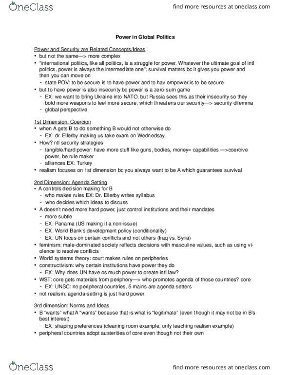 POSC240 Lecture Notes - Lecture 6: Hard Power, Security Dilemma thumbnail