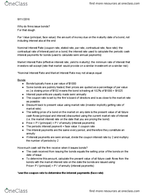 MGMT 1B Lecture Notes - Lecture 4: Effective Interest Rate, Interest Rate, Interest Expense thumbnail