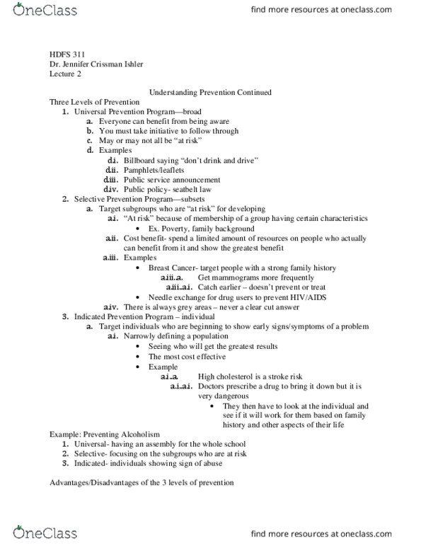 HD FS 311 Lecture Notes - Lecture 2: Public Service Announcement, Apache Hadoop, Alcoholism thumbnail