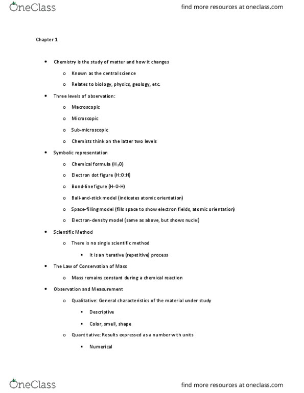 CHEM 6A Lecture Notes - Lecture 1: Scientific Notation, Chemical Formula, Scientific Method thumbnail