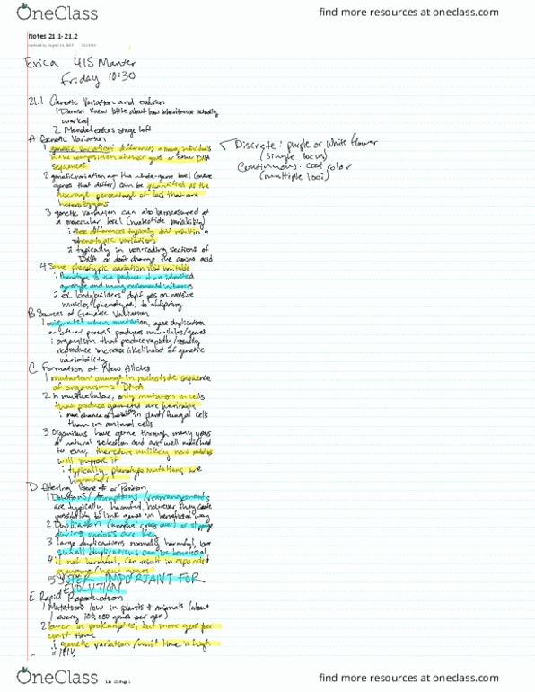 LIFE 121 Chapter 21.1-21.2: Notes 21.1-21.2 thumbnail