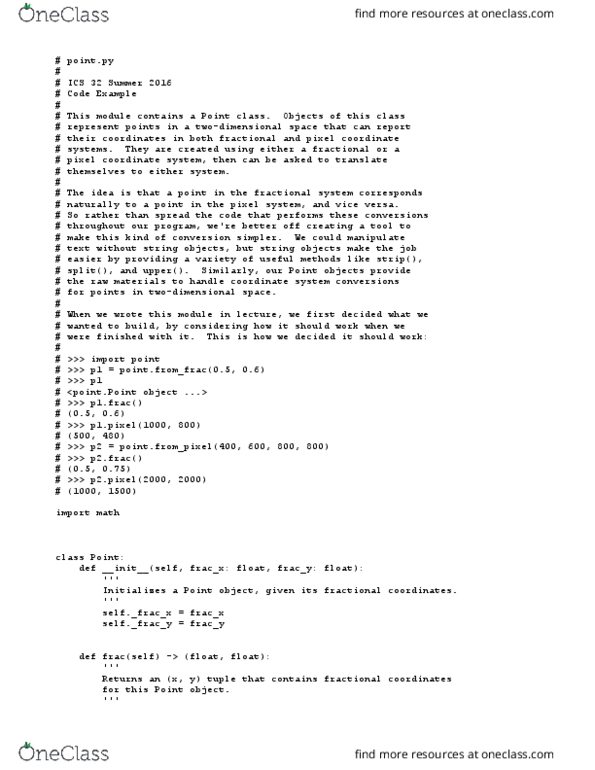 I&C SCI 32 Lecture Notes - Lecture 16: Pythagorean Theorem, Init thumbnail