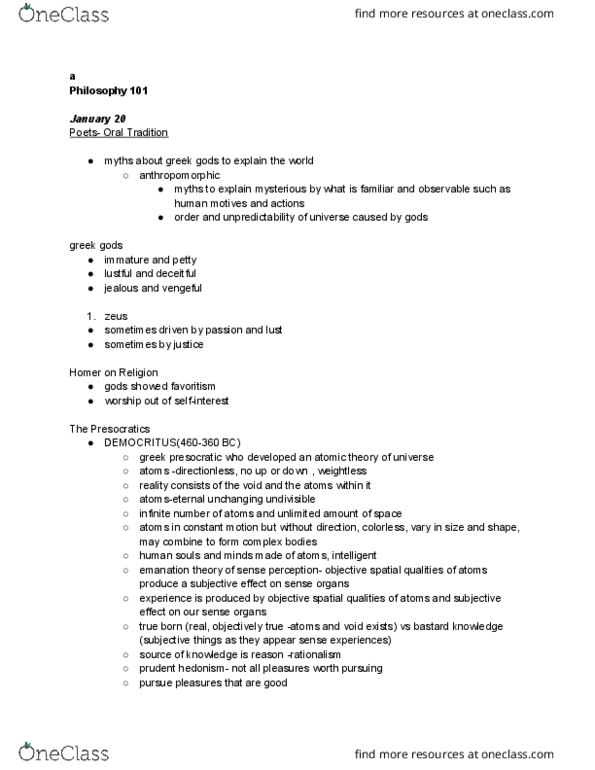 PHIL 101 Lecture Notes - Lecture 1: Material Monism, Summa Theologica, Socratic Method thumbnail