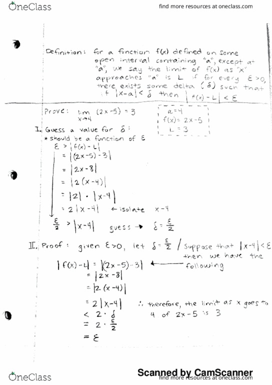 MATH-1060 Lecture 3: Proving Limits with Deltas and Epsilons thumbnail
