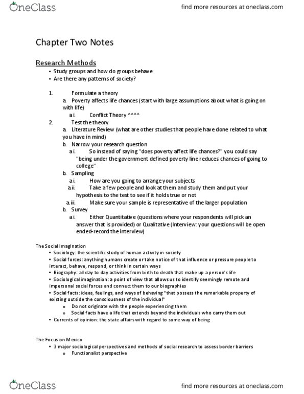 SOCI 1101 Lecture Notes - Lecture 2: Social Forces thumbnail