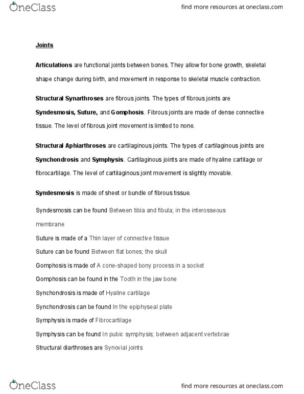 01:119:127 Lecture Notes - Lecture 2: Pubic Symphysis, Cartilaginous Joint, Hyaline Cartilage thumbnail