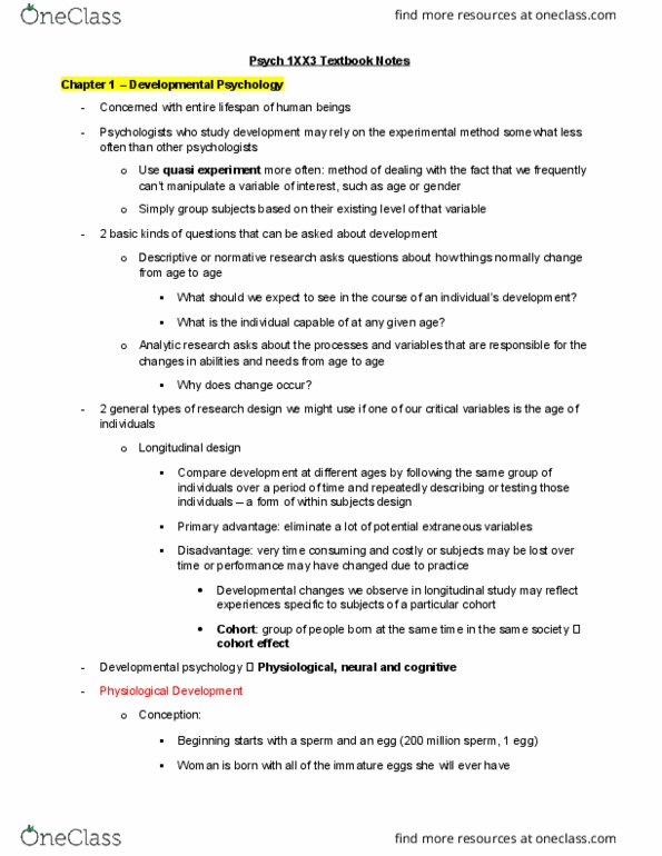 PSYCH 1XX3 Chapter 1-6: Psych 1XX3 Notes thumbnail