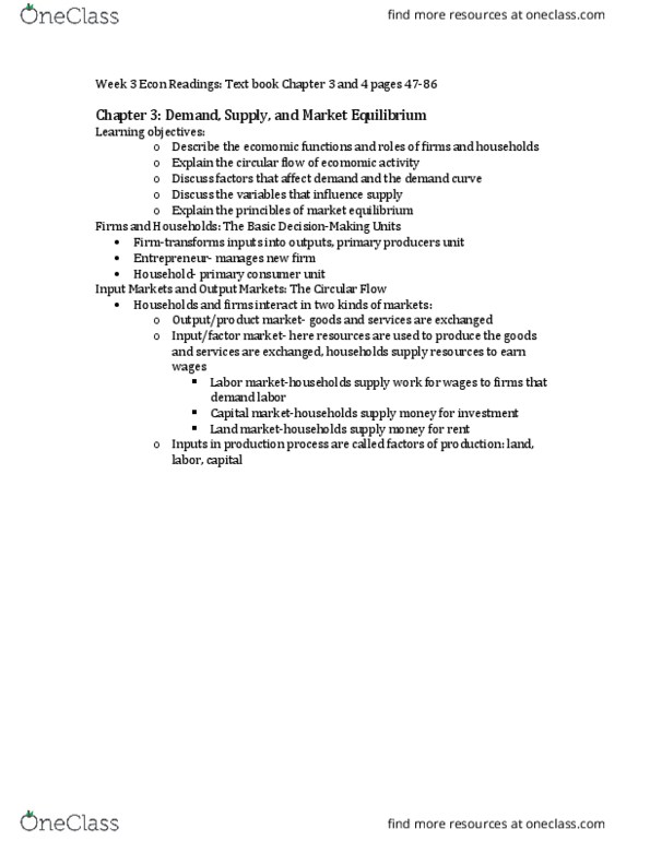 ECON 1020 Chapter Notes - Chapter 3-4: Peanut Butter, Consumer Unit, Demand Curve thumbnail