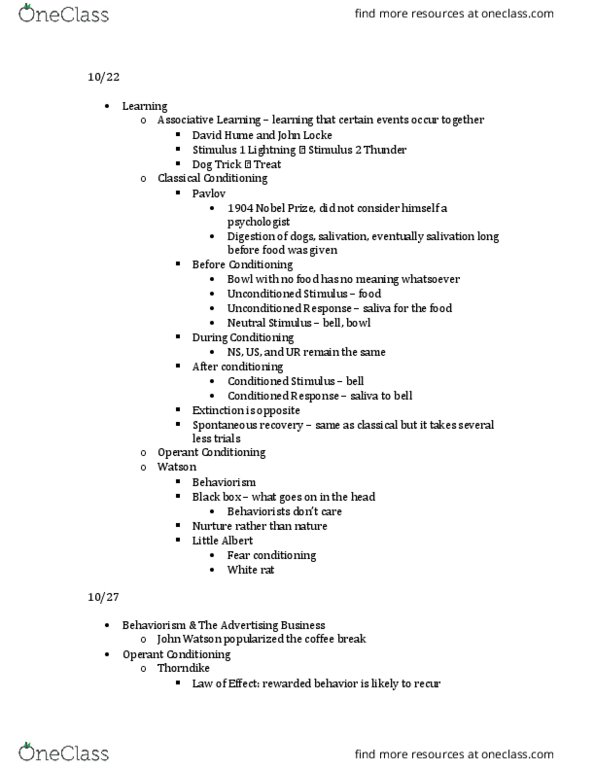 PSY-2012 Lecture Notes - Lecture 10: Karen Horney, Erik Erikson, Operant Conditioning Chamber thumbnail