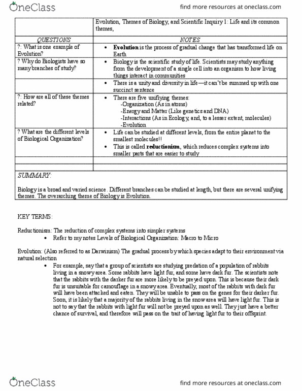 BIOL 204 Lecture Notes - Lecture 1: Reductionism, The Scientists thumbnail