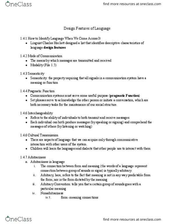 PHYS 107 Lecture Notes - Lecture 3: Arbitrariness, Iconicity, Formal Language thumbnail