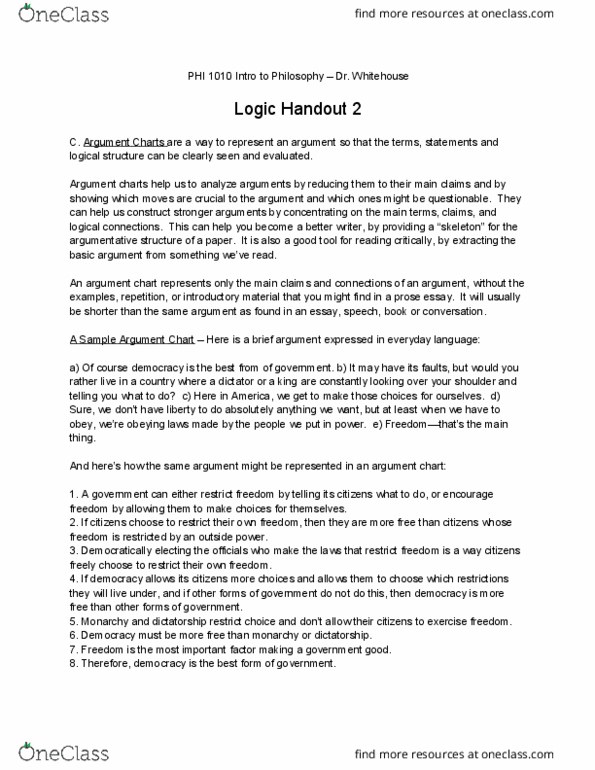 PHI 2000 Lecture 3: Logic handout 2 thumbnail