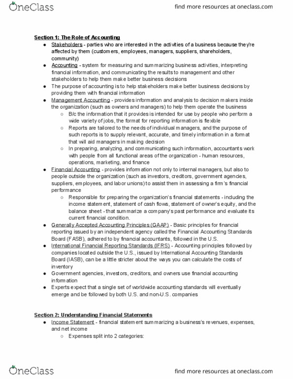 BUSN 1101 Chapter Notes - Chapter 12: Financial Accounting Standards Board, International Accounting Standards Board, International Financial Reporting Standards thumbnail