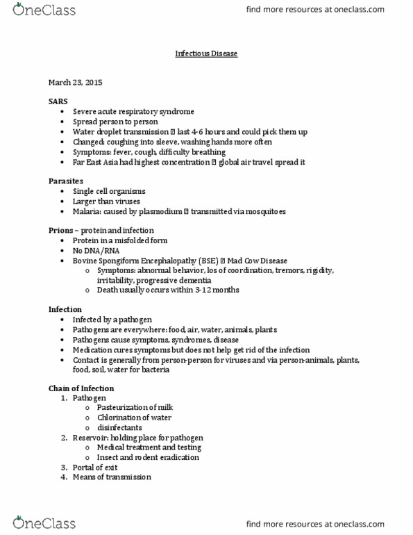 KINE 1020 Lecture Notes - Lecture 56: Bovine Spongiform Encephalopathy, Mucous Membrane, Neutrophil thumbnail