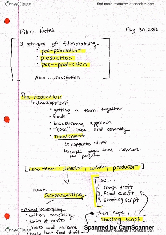 FILM 1502 Lecture 3: Intro to Film Notes Aug 30 thumbnail