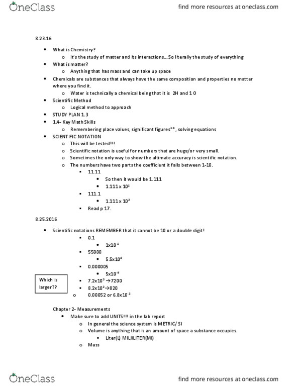 CHEM 1030 Lecture Notes - Lecture 1: Scientific Notation, Significant Figures, Decimal Mark thumbnail