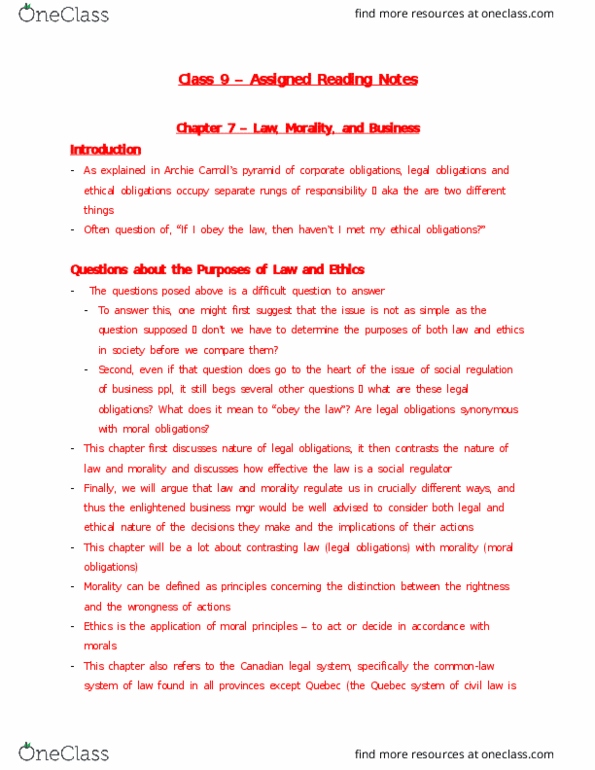 COMM 104 Lecture Notes - Lecture 9: Product Liability, Constitutional Law, English Canada thumbnail