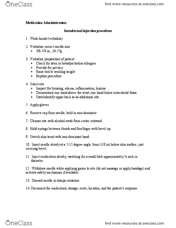 NUR 324 Lecture Notes - Lecture 3: Sharps Waste thumbnail