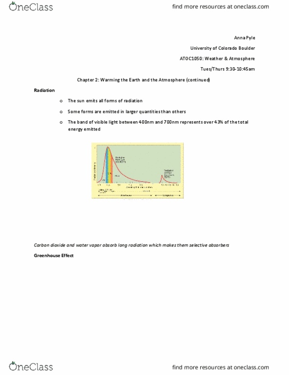 ATOC 1050 Lecture Notes - Lecture 4: Orbital Inclination, Parking Lot, Outgoing Longwave Radiation thumbnail